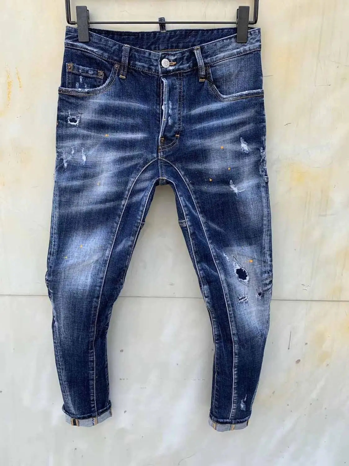 DSENQI новые мужские рваные джинсы для DSQ брюки байкерские Джинсы Верхняя одежда