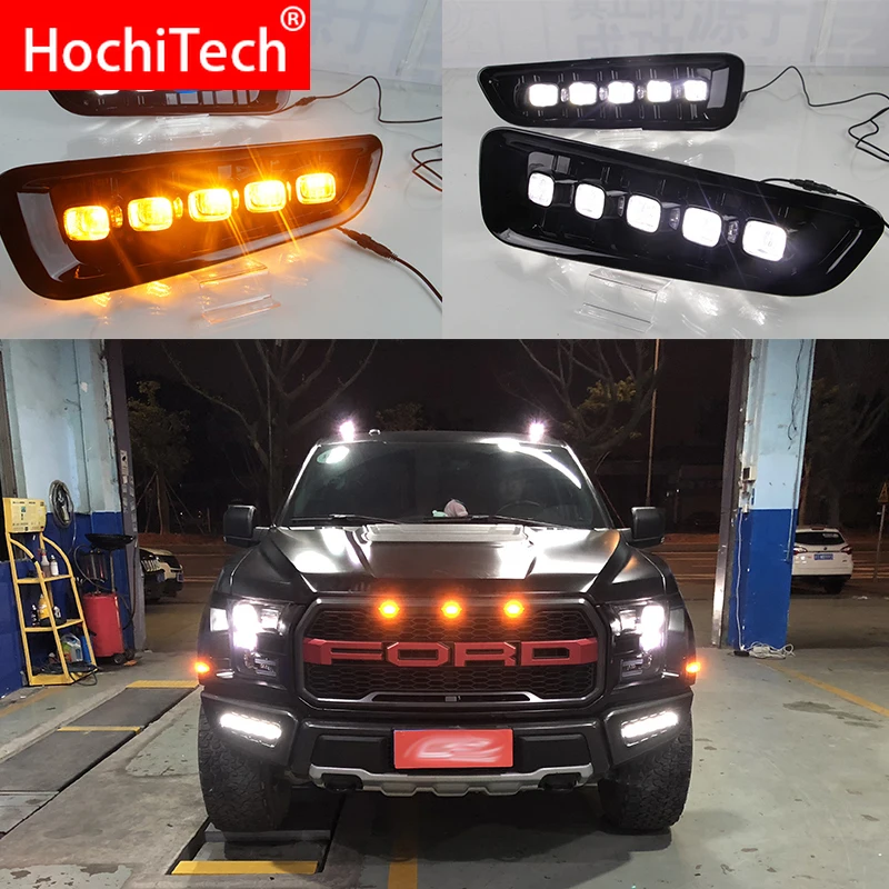 Дневные ходовые огни для Ford Ranger Raptor F150 2016 2017 2018 DRL 12 в 9-14 сигнальные стоп-сигналы |