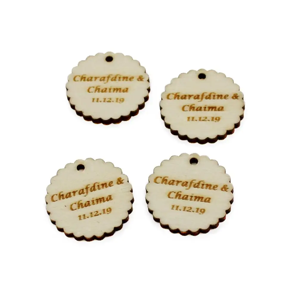 YANGSION 20 шт персональный гравированный деревянный волнистый круглый стол