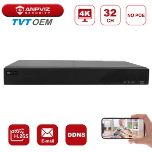 Anpviz NVR 32CH H.265 TVT OEM NVR No POE выход 4K 8MP Запись в реальном времени NVR P2P Onvif 2530fps P2P сигнализация удаленного просмотра