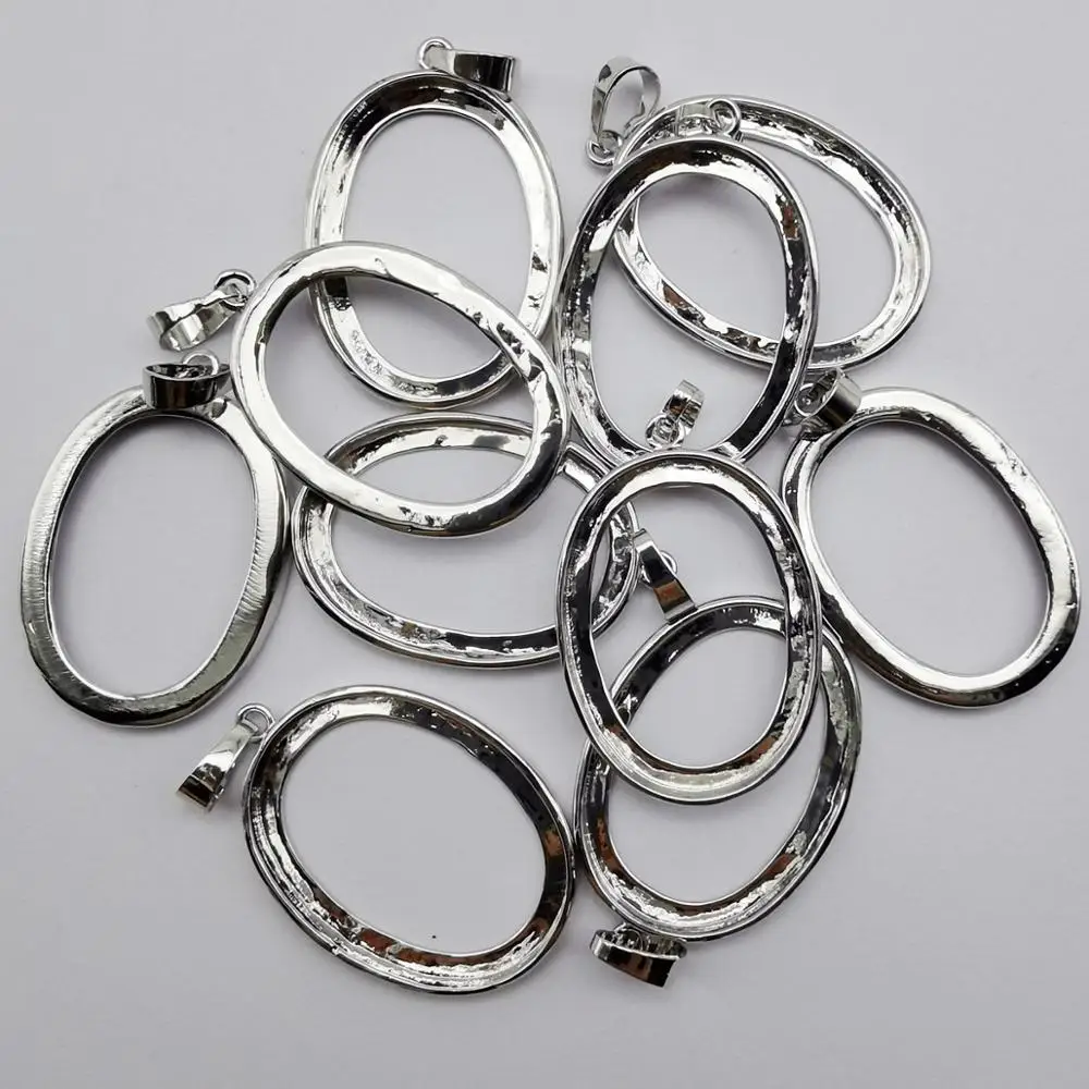 Медная Посеребренная Подвеска без камня для 22x30 мм Ювелирные изделия женщин