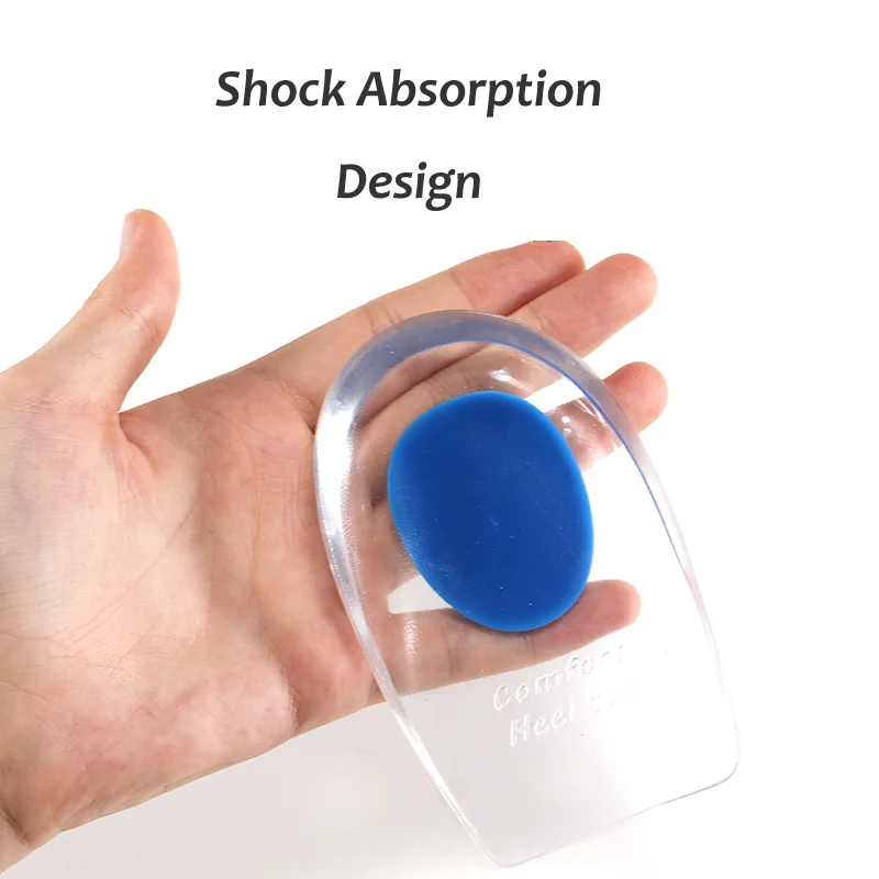 Silica Gel Heel Cup Pad Soft Elasticity Foot Care Protector Men Women Outdoor Sport Insert Soles Shock Absorption Half Insoles