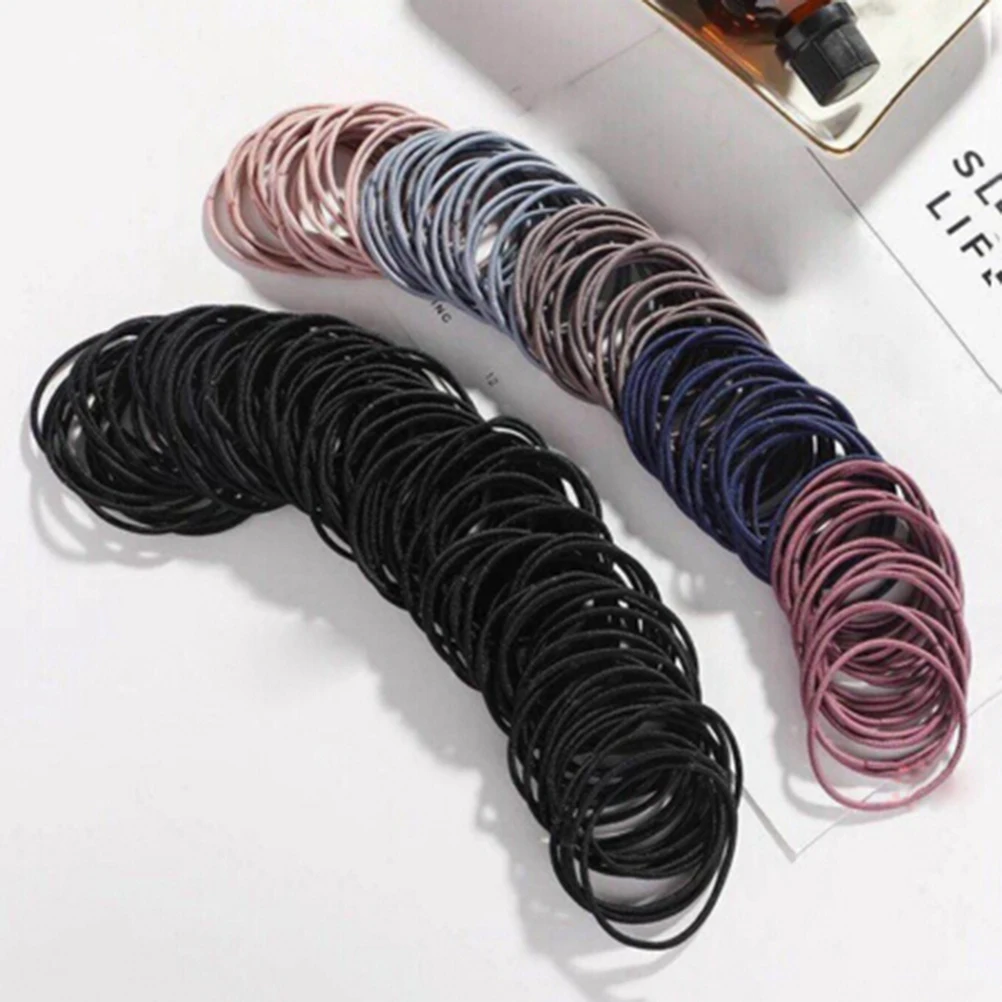 100 Uds versi&oacute;n de color mixto banda de goma accesorios para el cabello para padres e hijos-2