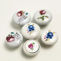 flower pull white children ceramic single round wardrobe kitchen garden door handle cabinet cartoon knob hardware fittings