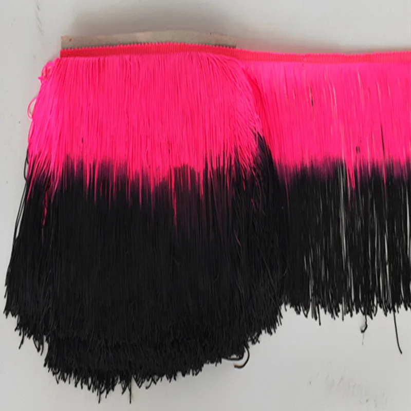 5 ярдов 20 см Длинные Светло-зеленые черные кисти Бахрома отделка кружевная лента