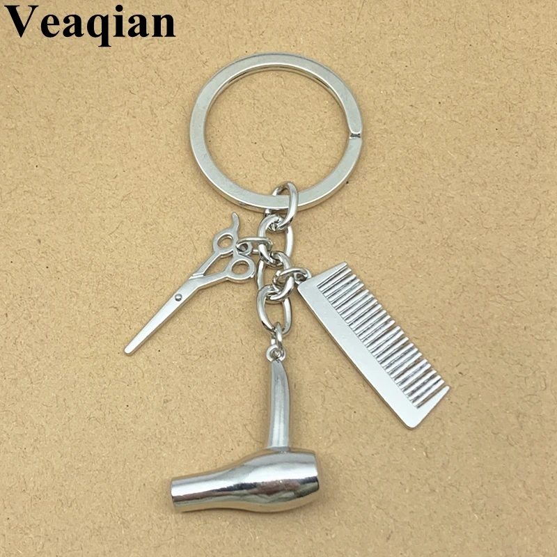 Новый модный креативный брелок Брелок-ножницы милый Женский гребень фен