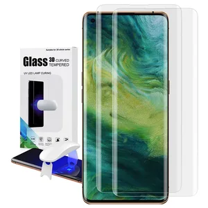 1/2 Pcs Screen Protector UV for OPPO Find X2 Pro 5G Tempered Glass Full Cover Liquid Glue Curved Film Mobile Phone Accessories