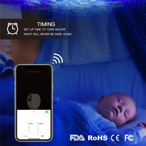 

Laser starry night light led starry sky projector light APP graffiti intelligent control laser projector light
