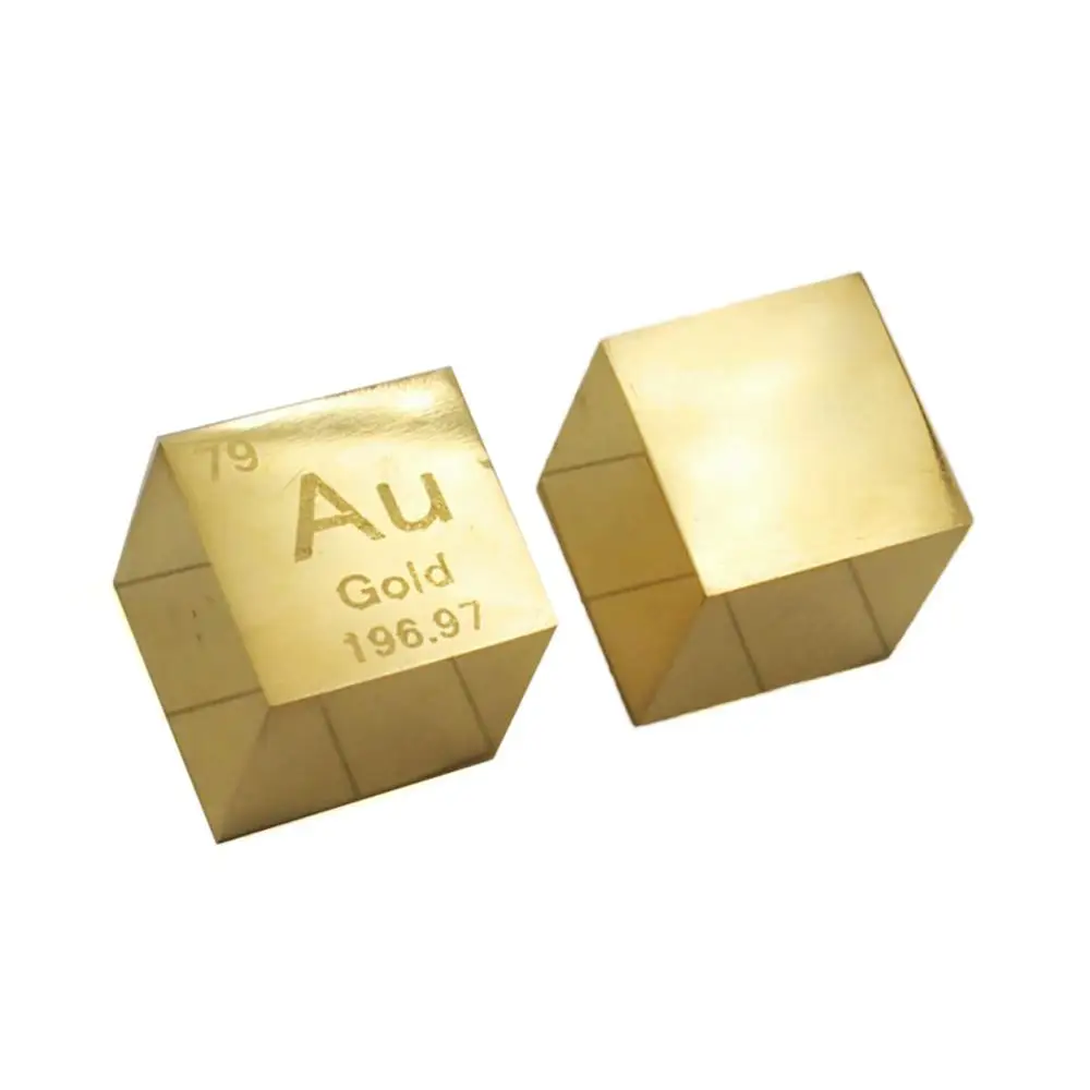 

Mirror Polished Gold Metal Au 10mm Density Cube 99.99% Pure For Element Collection 24K (23.998K)