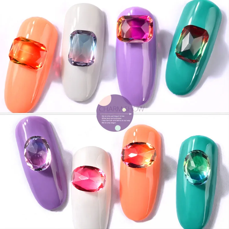 10 шт./пакет 8*6 мм украшения для ногтей прозрачное пламя стеклянные стразы