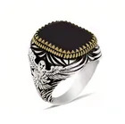 Мужское кольцо в стиле хип-хоп с черным квадратным камнем