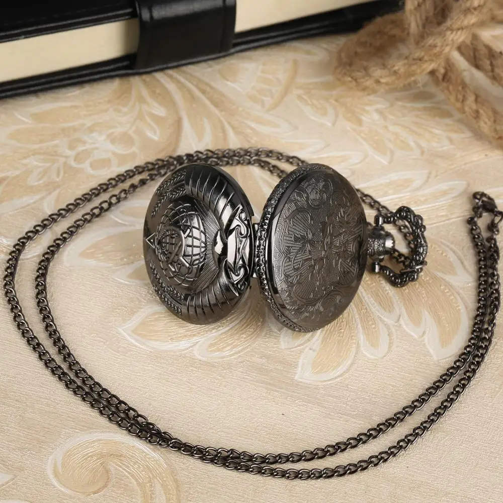 Лидер продаж с рисунками чёрных звёзд коммунизма Для мужчин кварцевые карманные