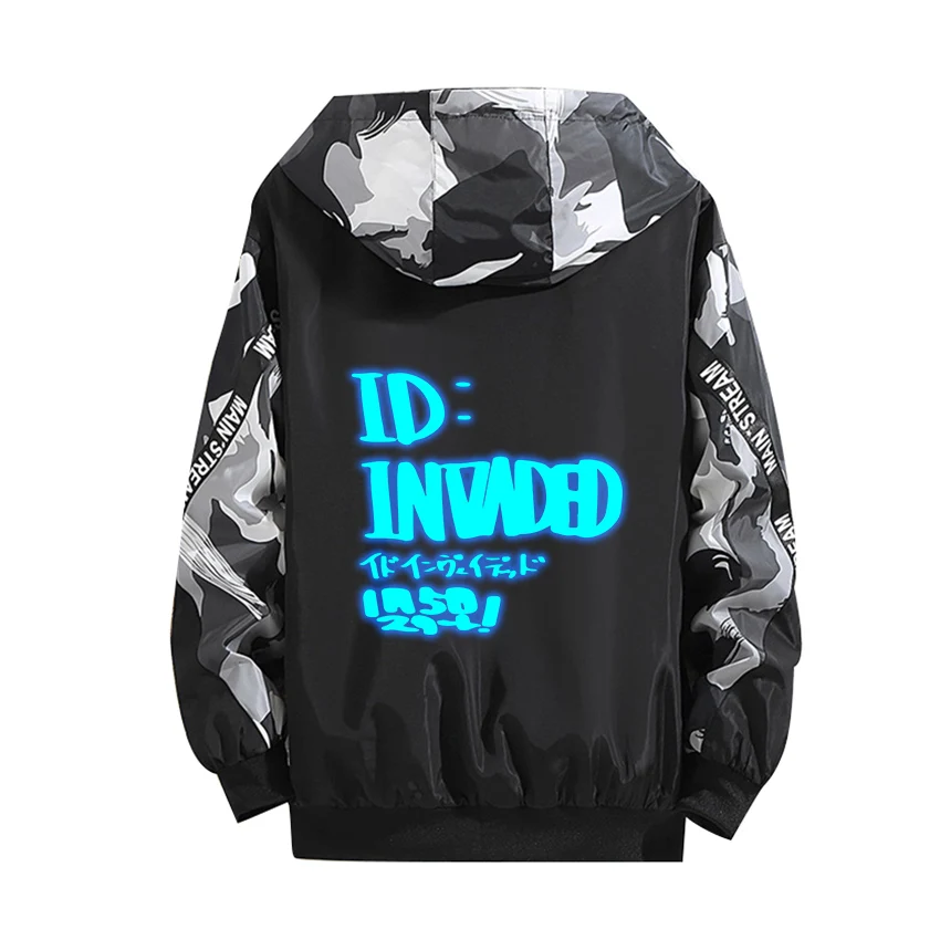 

ID:INVADED Cosplay Hoodie Role Narihisago Akihito Luminous Print Zipper Hooded Coat Anime Winter Thick Jacket Student Sportswear