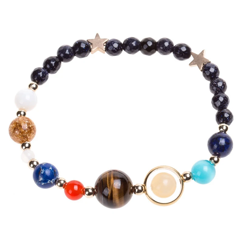 Модные солнечные системы Вселенной Восемь браслет с планетами звезды Лава Бусы