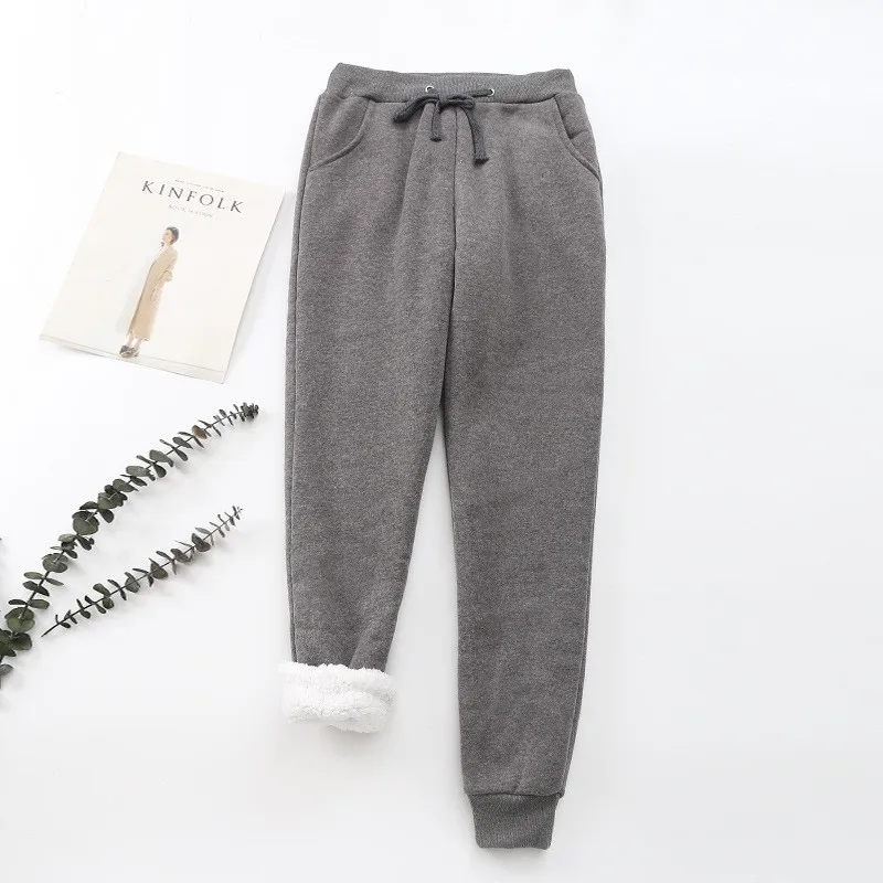 2020 Autumn Winter Women Fleece Sweatpants Trousers Casual Thick Velvet Loose Cashmere Tracksuit Pants | Женская одежда