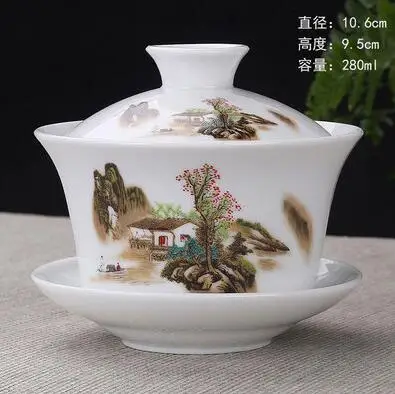 Китайский чайный сервиз Gaiwan голубой и белый фарфоровый китайский чайная чашка