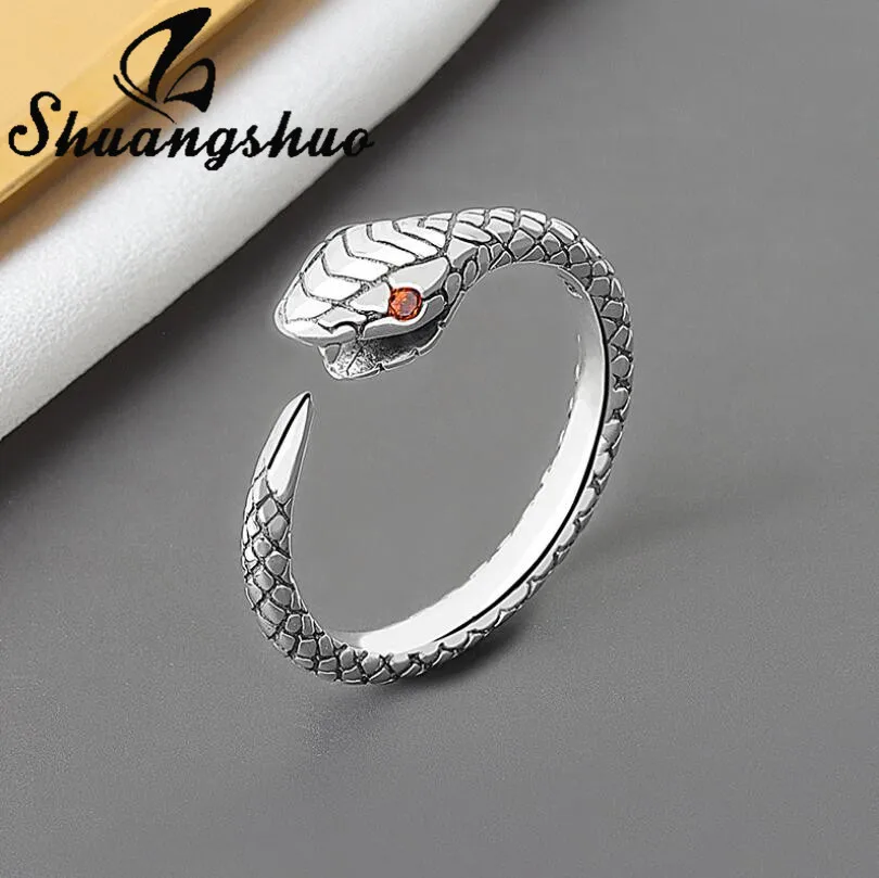 Shuangshuo Винтажные Ювелирные изделия серебряного цвета модные открытые кольца с