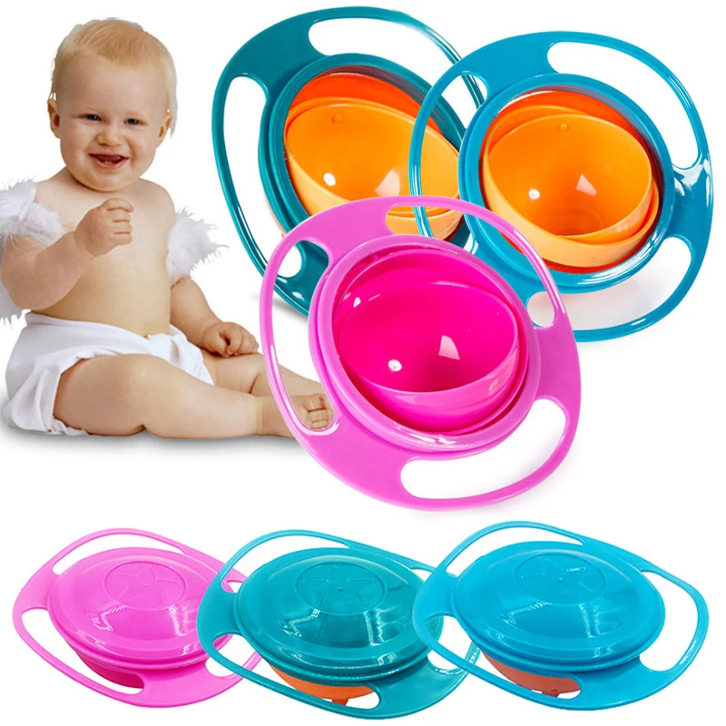 

Creative 360 Rotate Spill-Proof Universal Gyro Bowl Baby Food Dinnerware Kids Eating Training Bowls Feeding Learning Dishes