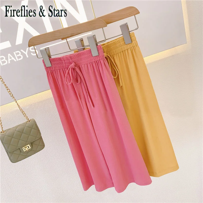 Летний комплект из 2 предметов для девочек детская блузка + штаны детские костюмы