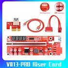 Кабель питания TISHRIC V013 Pro PCIE Riser 013, кабель для майнинга x1 x16 SATA на 6 контактов, кабель USB 3,0, 16 шт.