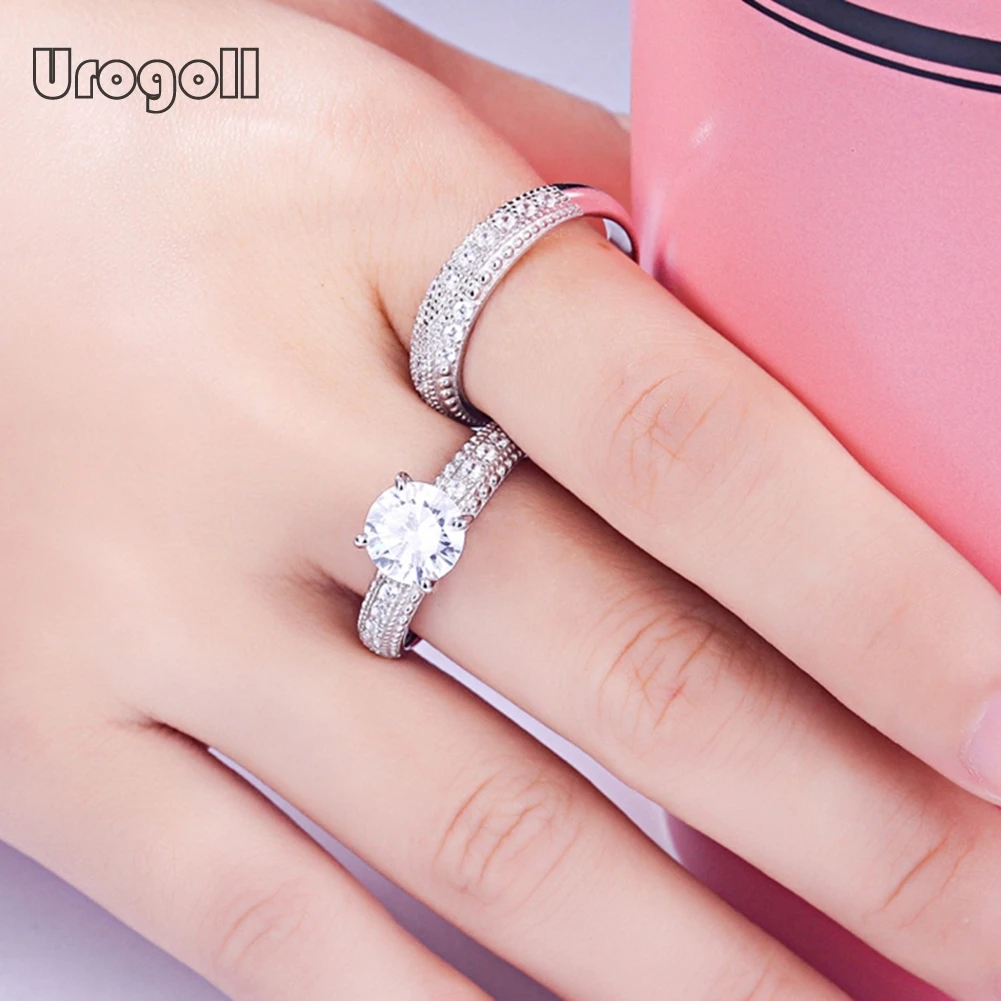 

New Fine Jewelry Women Ring 925 Sterling Silver Princess Zircon Wedding Rings For Bridal Engagement Ring Silver 925 Jewelry