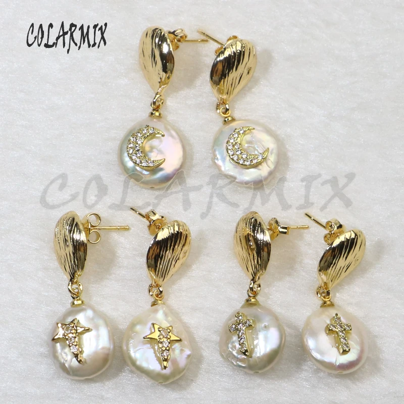 5 пар серьги с натуральным жемчугом маленькие очаровательные Подвесные