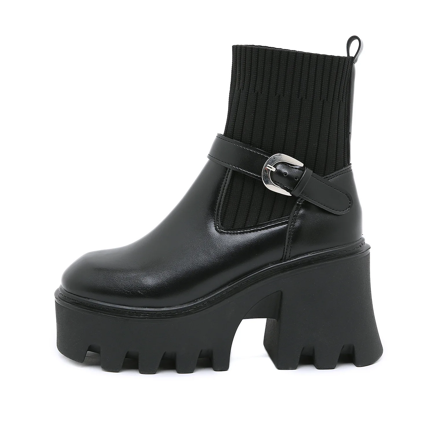 

Новинка 2021, ботинки-носки, водонепроницаемые ботинки на платформе и Высоком толстом каблуке, Стрейчевые короткие ботинки, женские ботинки-м...