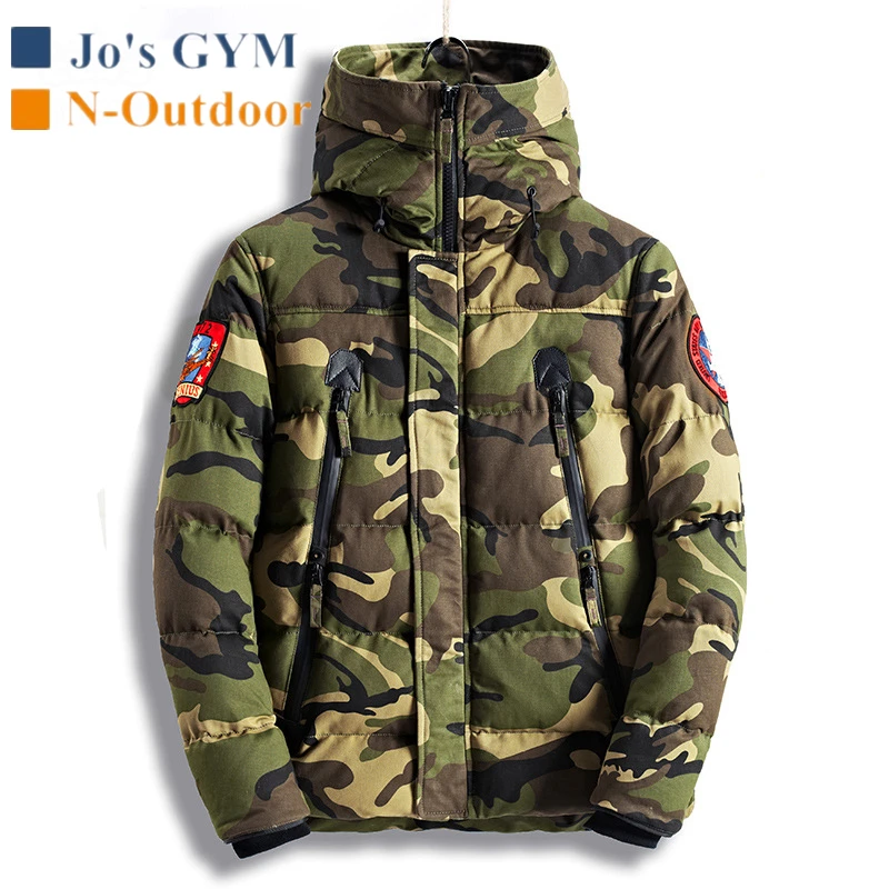 Camouflage Green Новая камуфляжная армейская зимняя куртка мужская модная Военная Повседневная Толстая хлопковая куртка спортивная походная куртка с капюшоном Лыжная куртка мужская - Цвет: Camouflage Green