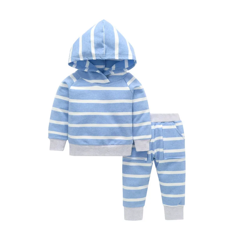 

Spring Baby Girl Clothes sets autumn Newborn Set for boys and girls Striped tops with hooded 2pcs Baby Girl Outfit 6m-3y infants