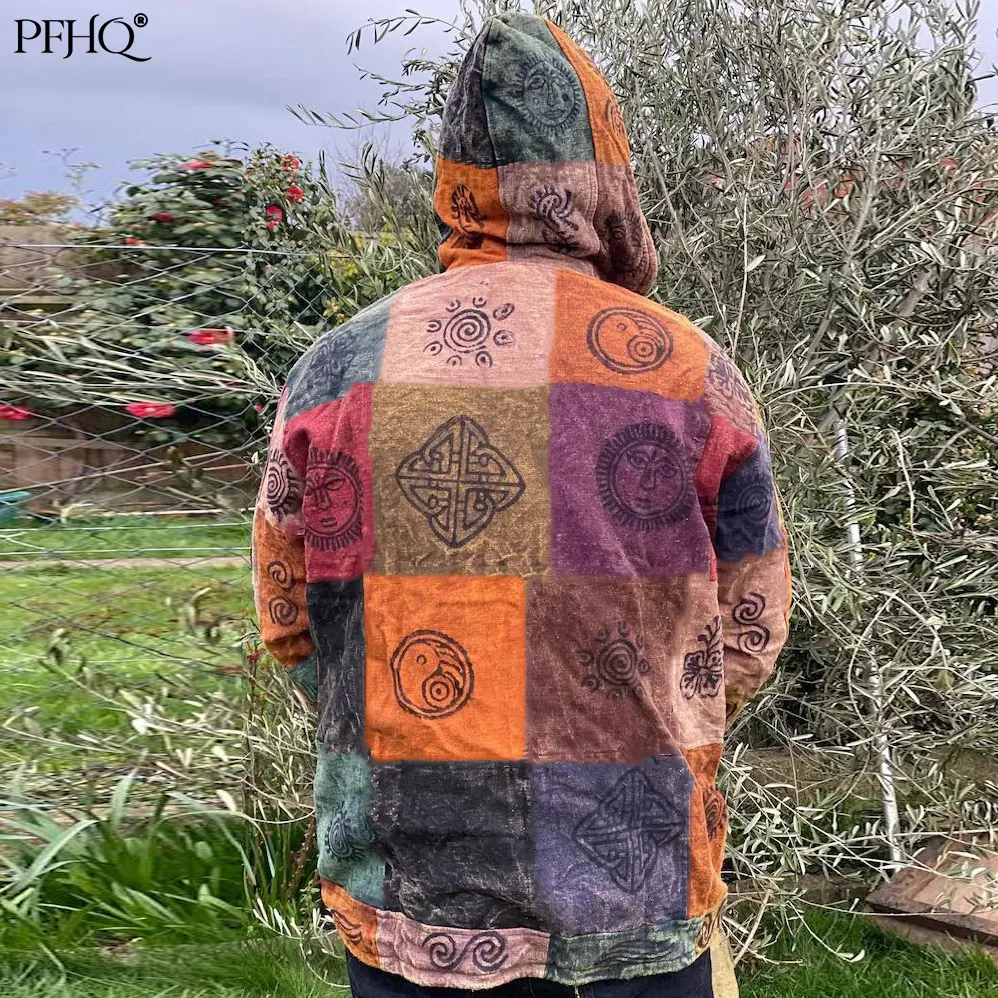 

PFHQ 2021 New Men's Hoodies Autumn Winter European And American Fashion Slim Printed Zipper Jacket Hooded Casual Jacket 21A1293