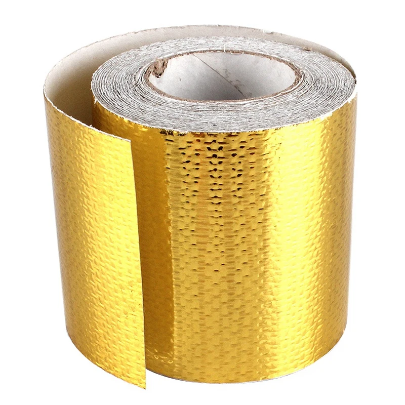 

2 inch 33FT Gold Intake Heat Reflective Tape Wrap Self Adhesive High Temperature