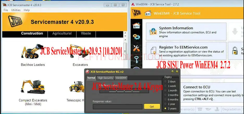 JCB ServiceMaster 4 v20.9.3 [10 2020] Диагностика Soft ware + 2 & WinEEM4 Keygen SISU Power 2.7.2|ПО| |