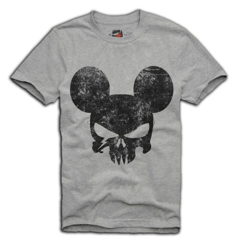 Футболка в стиле гранджа с изображением черепа Микки Карателя мужские топы 2019
