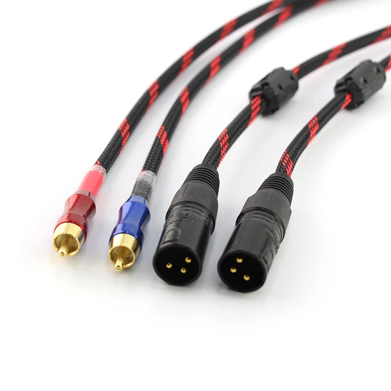 Кабель Hi-Fi 2RCA папа-2XLR мама Hi-end 4N OFC Dual XLR мама-Двойной RCA папа аудиопровод |