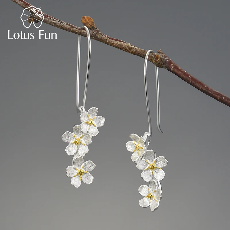 Женские серьги-подвески Lotus Fun элегантные висячие серьги из стерлингового
