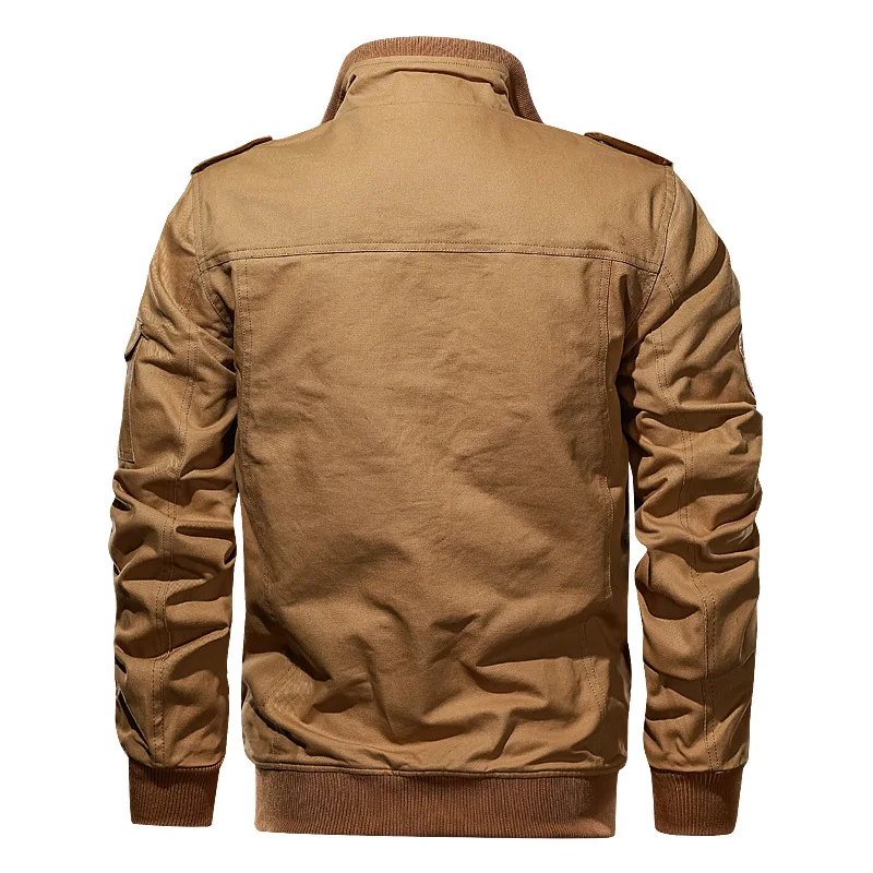 Casual Men Jackets Spring Autumn Cotton Brand Men's Bomber Jacket Outdoor Windbreaker Multi-pockets Tactical Zip Up Coats | Мужская