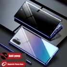 Магнитный стеклянный чехол для Samsung A50 A70 S20 Ultra Plus, чехол для Samsung S8 S9 S10 Plus NOTE 8 9 10, Магнитный чехол с защитой от шпионов