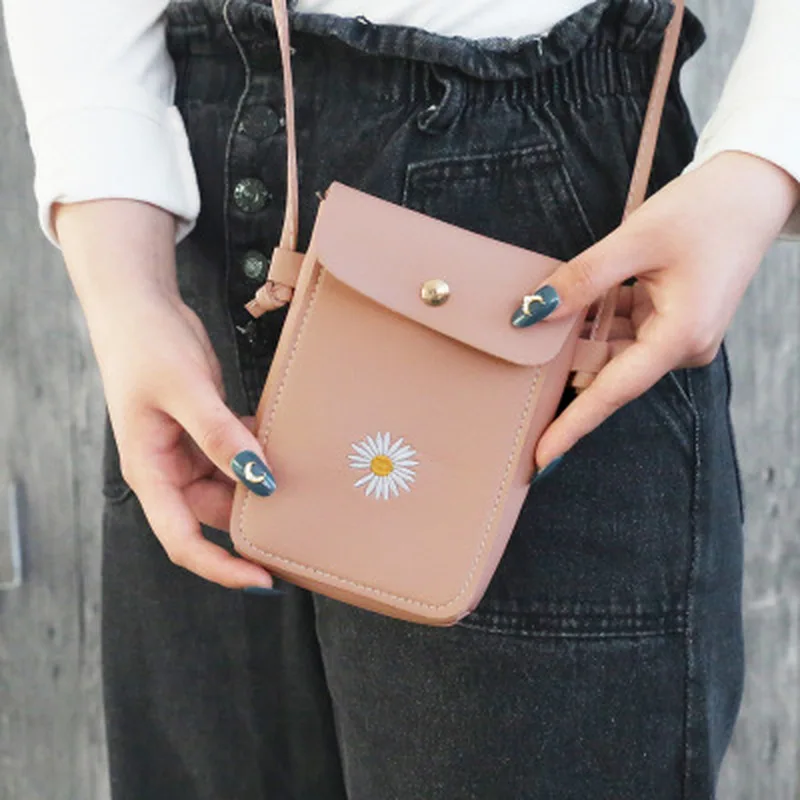 Симпатичный кошелек с маргариткой для сотового телефона сенсорным экраном