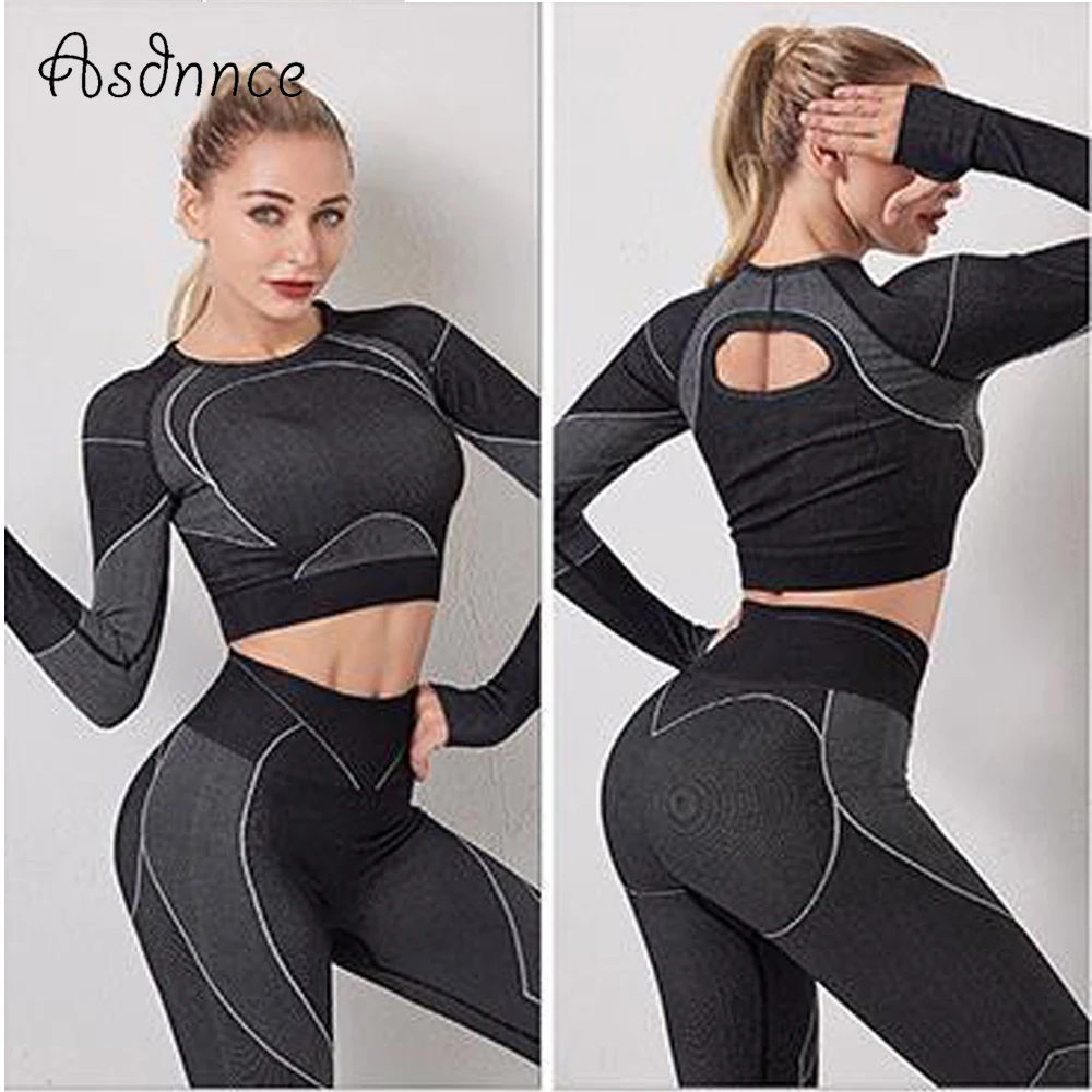 Женский костюм для йоги персиковые дышащие быстросохнущие спортивные футболки с