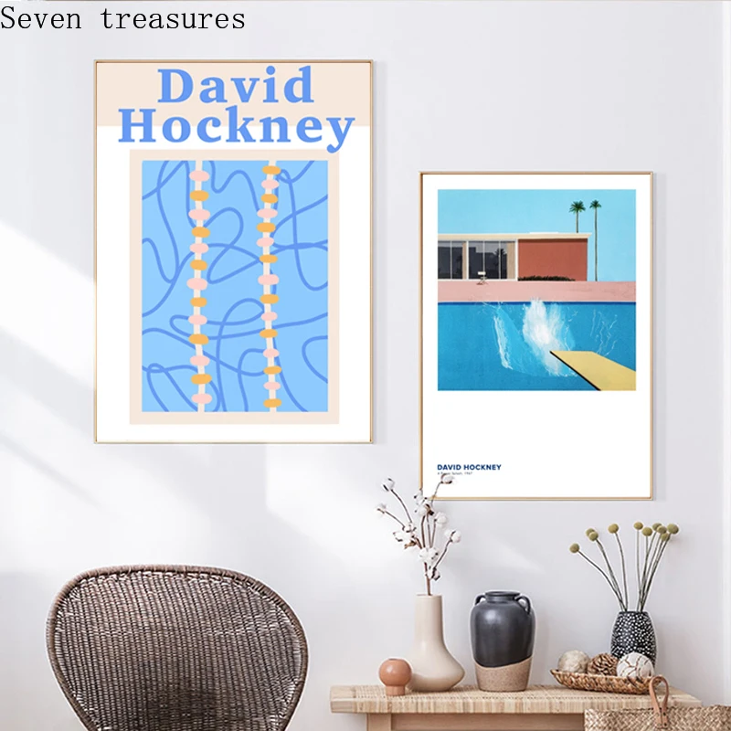 

David Hockney Art Prints Exhibition Vintage Canvas Poster Abstract Artwork for Living Room Wall Art Decor Painting Wall Pictures