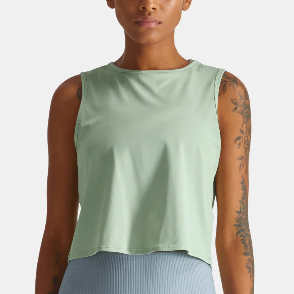 

Спортивный топ для йоги, женский свободный топ из ткани, без рукавов, мягкая, сухая посадка, эластичная однотонная блузка для спортзала, для ...