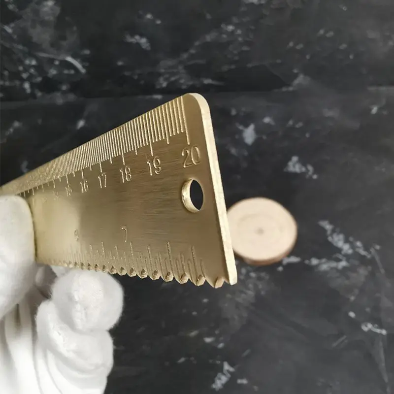 

20cm Brass Wave Straight Ruler Bookmark Cartography Painting Measuring Tool Stationery Office School Supplies Wholesalse