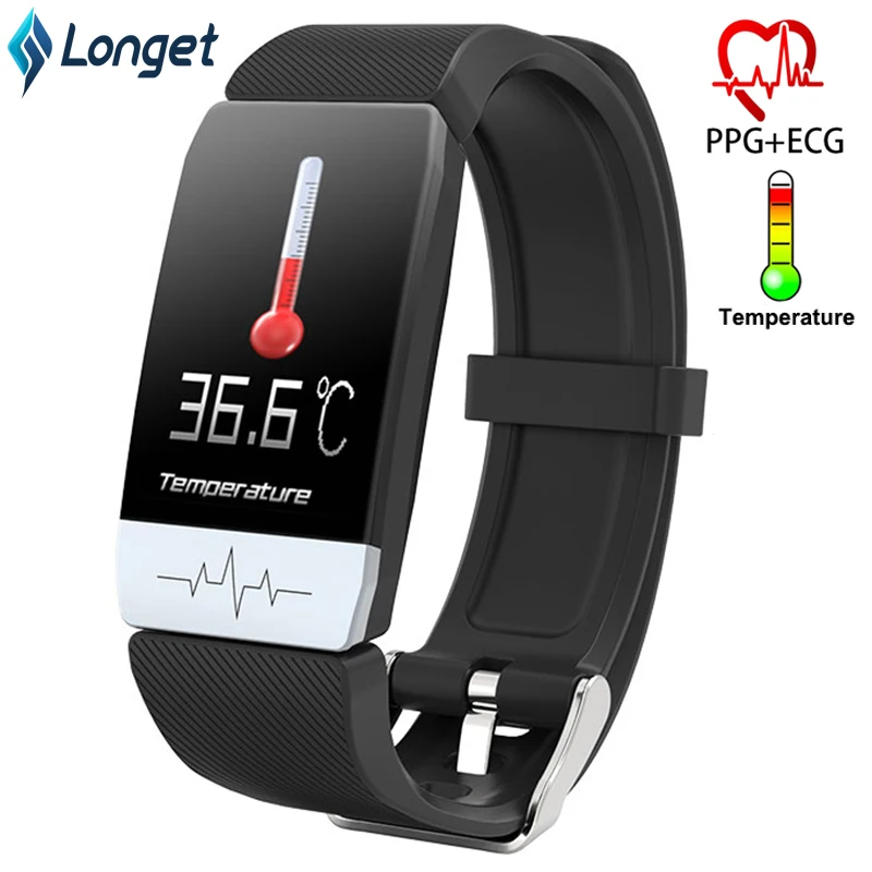 Longet T1 умные часы с ЭКГ + PPG пульсометр смарт браслет измерение артериального