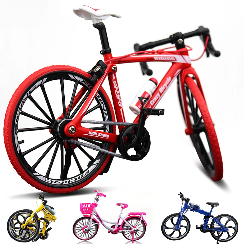 1:10 литье под давлением модель велосипеда складной горный велосипед гоночный сплав велосипед украшения для детских игрушек мини велосипед ...