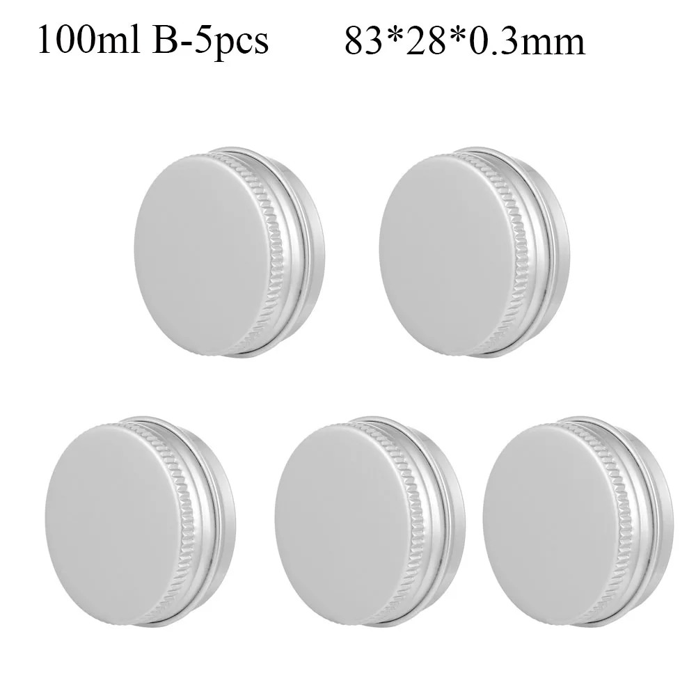 100ml B-5pcs 10/15/30/50/60 мл пустая алюминиевая банки восполняемая Косметика горшок фарфоровый кувшин верхняя мазь крем образец со слезоточивым газом Кепки масло для макияжа коробочка с воском - Цвет: 100ml B-5pcs