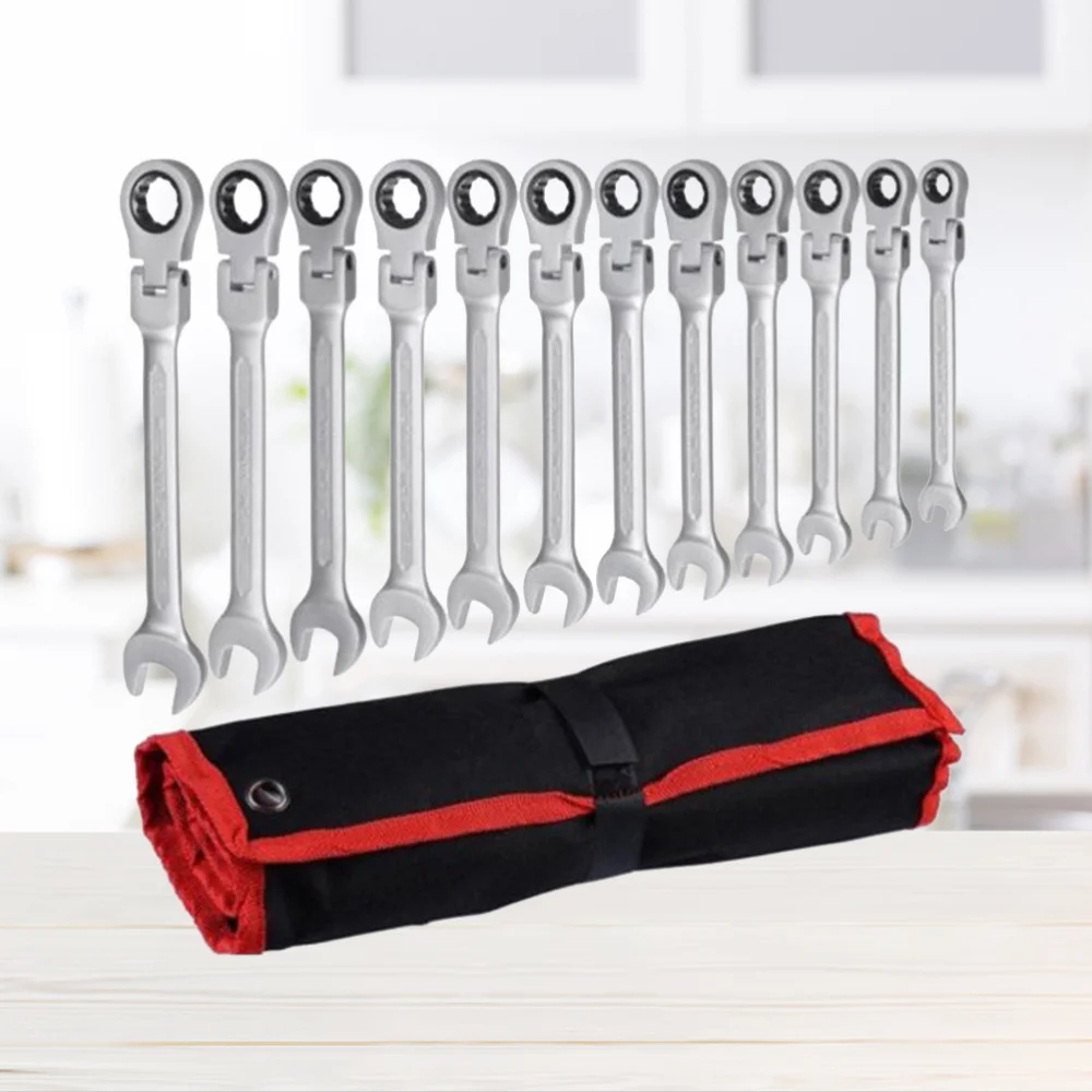 

12pcs Vanadium Steel Ratchet Wrench Quick Wrench Fitted with Mirror Polishing