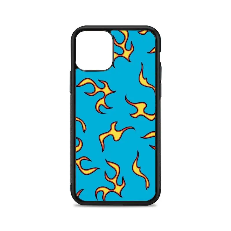 

Blue Flame Fire Print Phone Case for iPhone 12 mini 11 pro XS Max X XR 6 7 8 plus SE20 High quality TPU silicon cover