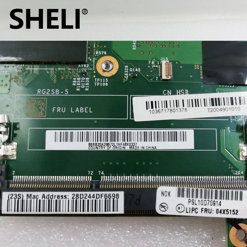 Для Lenovo Thinkpad X240 Материнская плата ноутбука SR1ED I5-4300U процессор DDR3L 04X5152 04X5164 VIUX1 NM-A091
