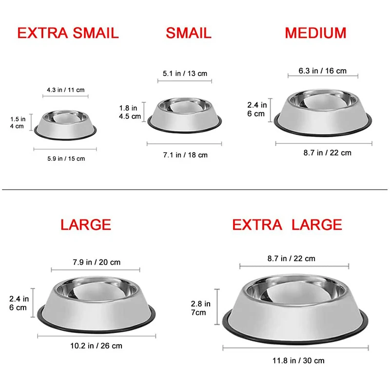 

Benepaw Thickened Stainless Steel Dog Bowl Ultra-durable Water Food Pet Feeder For Small Medium Large Dogs Anti-slip Rubber Base