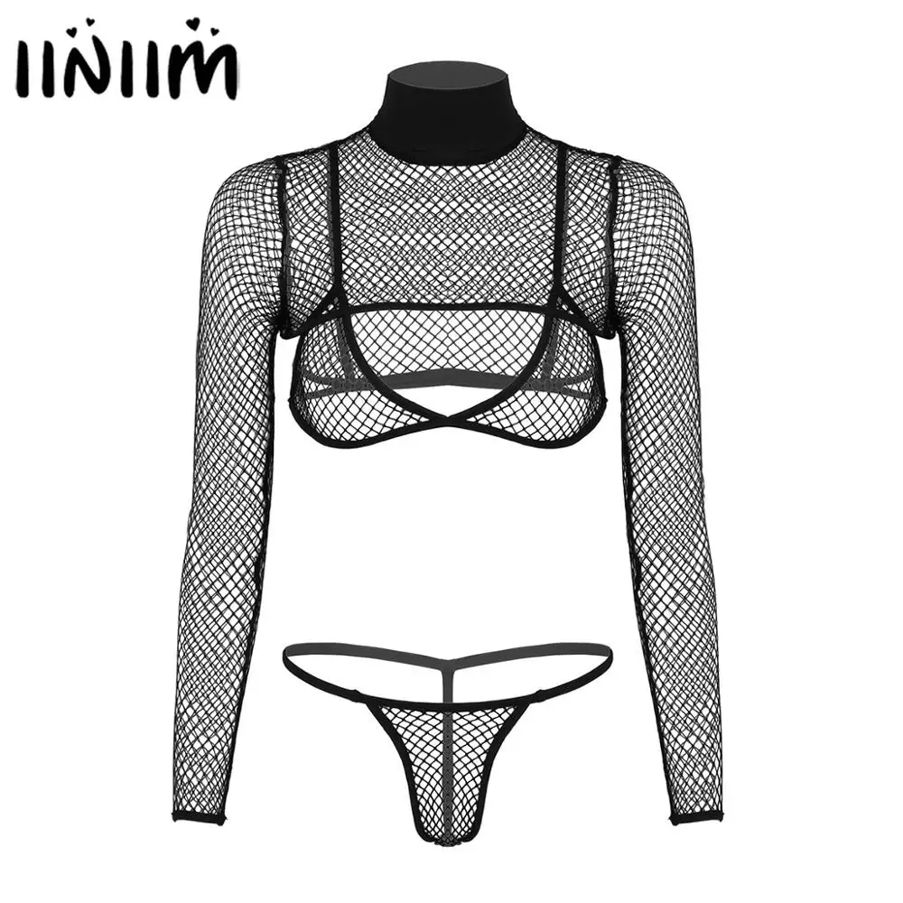 Женские прозрачные ажурные Клубное белье комплект нижнего белья выдалбливают